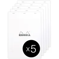 Rhodia 5x Gehefter Notizblock Rhodia No.18 A4 80 Blatt