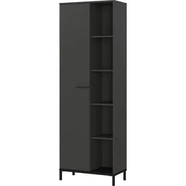 Germania Büromöbel-Set GERMANIA "GW-Rovigo", grau (graphit, schwarz), B:308cm H:190cm T:60cm, Holzwerkstoff, Metall, Arbeitsmöbel-Sets, Büromöbel-Set, Schreibtisch mit Knieblende, Made in Germany