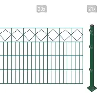 Arvotec Doppelstabmattenzaun »ESSENTIAL 80 zum Aufschrauben "Karo" mit Zierleiste«, Zaunhöhe 80 cm, Zaunlänge 2 - 60 m 78009132-0 dunkelgrün H/L: 80 cm x 40 m