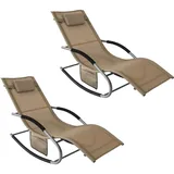 SoBuy Sonnenliege OGS28-BRx2 wetterfest 2 Personen 150 kg Braun