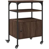 vidaXL Druckerständer 3 Ablagen Braun Eichen-Optik 50x40x76 cm