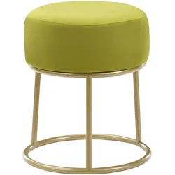 Hocker DELCO Samtstoff Limettengrün