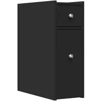 vidaXL Badschrank Schmal 21,5 x 50 x 60 cm Schwarz Holzwerkstoff