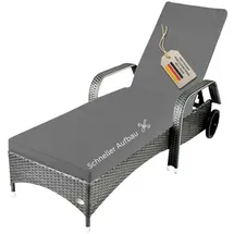 RS Trade Sonnenliege 200 x 76 x 0 cm Grau
