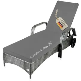 RS Trade Sonnenliege 200 x 76 x 0 cm Grau