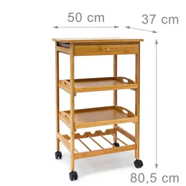 Relaxdays Küchenrollwagen James L & Flaschenregal