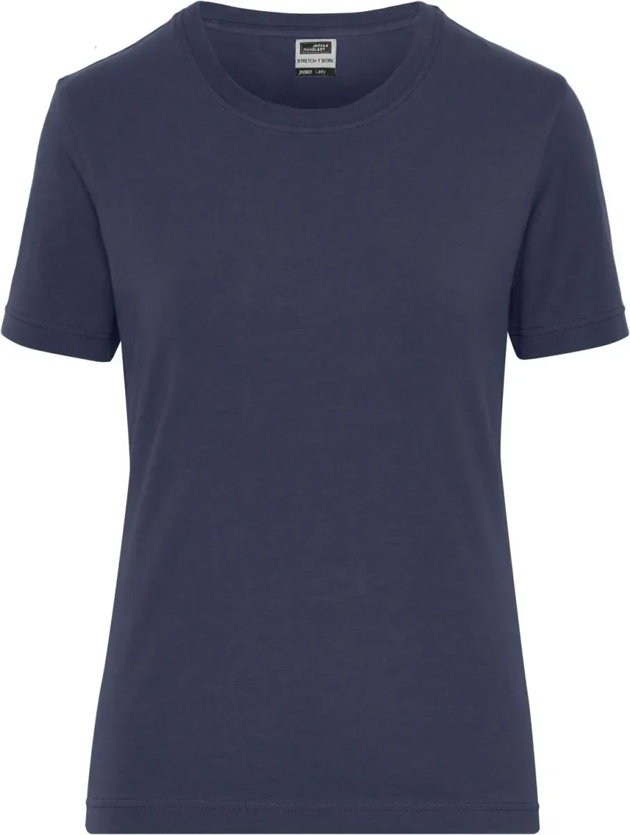 James & Nicholson Damen Bio Workwear Stretch T-Shirt Solid JN1801 navy S
