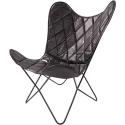 Kayoom 4-Fußstuhl »Schmetterling Stuhl Pablo, Schmetterlingsstuhl aus Leder«, 1 St., pflegeleicht, hochwertig, hochwertig verarbeitet, hoher Sitzkomfort Kayoom Schwarz