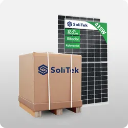 Palette 25x SoliTek SOLID Bifacial 435W Rahmenlos Glas-Glas - Preis inkl. MwSt. gem. § 12 Abs. 3 UStG