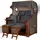 Mr. Deko Strandkorb Komplettset - bene living - Ammersee Mahagoni Bullauge - PE grau - Modell 500 - inkl. Liftersystem