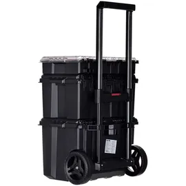 KETER Stack n Roll Werkzeugkasten unbestückt Schwarz 52,5x41,1x69,4 cm
