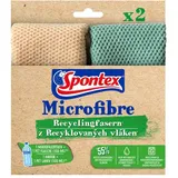 Spontex 19700158, Microfibre Recyclingfasern x2 Mikrofasertuch (Hergestellt aus recycelten PET-Flaschen)
