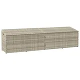 Garten-Auflagenbox Hellgrau 220x50x58 cm Poly Rattan