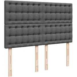 vidaXL Boxspringbett mit Matratze Dunkelgrau 140x200 cm Stoff
