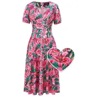Dolly and Dotty A-Linien-Kleid Julia Pink Lily Vintage Retro Rockabilly 50er rosa M
