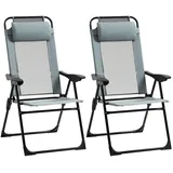 Outsunny Klappstuhl 62 x 70 x 109 cm grau 2 St.
