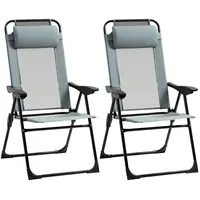 Outsunny Klappstuhl 62 x 70 x 109 cm grau 2 St.