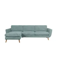 SOHO Ecksofa grau - Flachgewebe Smilla ¦ blau ¦ Maße (cm): B: 274 H: 85 T: 156.0