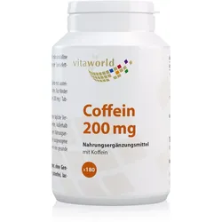 Vita World Coffein 200 mg Tabletten zur Erhaltung von Energie und kognitiver Leistungsfähigkeit 180 TABL