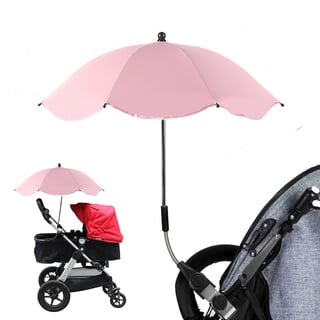 Universal Sonnenschirm Kinderwagen, 360° verstellbar & abnehmbar, Kinderwagen Sonnenschirm 66cm Durchmesser, Baby Kinderwagen Regenschirm, Sonnenschutz für Kinderwagen