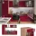 Vicco Küchenzeile R-Line 300 cm Rot Hochglanz/Goldkraft Eiche