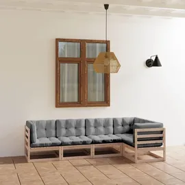 vidaXL Garten-Lounge-Set 5-tlg. grau