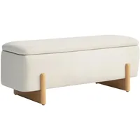 Homcom Polsterbank Leinenoptik Cremeweiß 111 x 44 x 44,5 cm