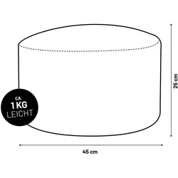 LUMALAND Sitzsack Pouf Cord - 25 x 45 cm - Beige