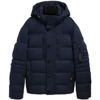 Tom Tailor Herren Pufferjacke mit abnehmbarer Kapuze, blau, Uni, Gr. XXL