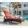 MCW Cesena Sonnenliege 197 x 71 x 108 cm anthrazit/terracotta inkl. Rollen
