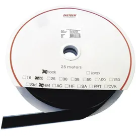 FASTECH® Klettband zum Aufkleben Hotmelt Haftteil (L x B) 25000mm x 20mm Schwarz 25m