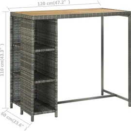 vidaXL Gartenbar Set 5-tlg. Grau