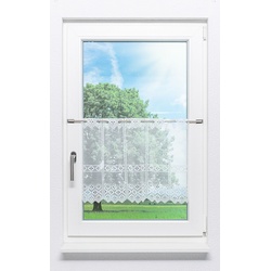 Scheibengardine Lysel - Kleeblatt Design "(BxH) 13,5cm * 45cm" reinweiß/Weiß
