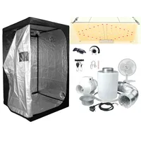 SUPACROP Grow-Box Komplettset LED 100W / 150W Growzelt Vollspektrum Indoor Kit 60 x 60 x 140 cm / 80 x 80 x 160 cm mit Aktivkohlefilter Abluft und Ventilator