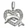 GALLAY Herzanhänger 14x15mm Delfin Silber