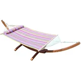 ASS Altenburger 410cm XXL Luxus Hängemattengestell aus Holz Lärche mit Hängematte Limited Edition (Edelstahl - GEPOLSTERT) mit Stabhängematte von AS-S