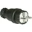 PCE 0521-s Schutzkontaktstecker Gummi IP 44 schwarz