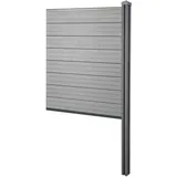 MCW WPC-Sichtschutz Savoie, Zaun Windschutz, WPC-Pfosten zum Einbetonieren ~ Erweiterungselement schmal, 98cm grau