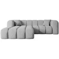 Altdecor Ecksofa Hellgrau, Textil, 5-Sitzer, L-Form Corner Sofa Bett