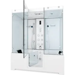 AcquaVapore Kombination Badewanne Dusche K88-WS-EH-A-SC-EA Duschtempel 100x180 cm aktive Schlauch-Reinigung
