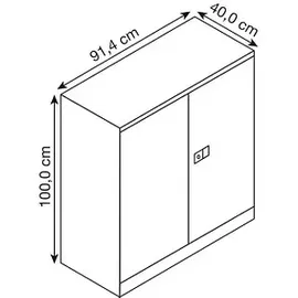 BISLEY Stahlschrank Universal E402A01G525 lichtgrau, anthrazitgrau 91,4 x 40,0 x 100,0 cm, aufgebaut