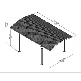 CANOPIA Carport Atlas 5000 495 x 288 cm grau