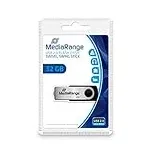 MediaRange USB 2.0 Speicherstick 32GB - Mini USB Flash-Laufwerk mit sicherem Drehkappengehäuse, Externe Speichererweiterung mit Lesegeschwindigkeit von bis zu 17 MB/s, Farbe Schwarz