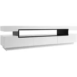 miliboo LIVO Design-TV-Möbel Lowboard 50 cm Weiß Holz/Kunststoff/MDF