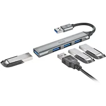 ngs IHUB4 Micro – USB Hub 4 Anschlüsse (1x USB 3.2 Gen1 5Gbps + 3X USB 2.0), kompakt, Plug & Play, kompatibler PC und Mac, 100 mm Kabel