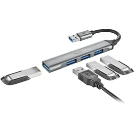 ngs IHUB4 Micro – USB Hub 4 Anschlüsse (1x USB 3.2 Gen1 5Gbps + 3X USB 2.0), kompakt, Plug & Play, kompatibler PC und Mac, 100 mm Kabel