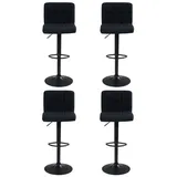 Home4You Barhocker 4er Set, Schwarz - Webstoffbezug - Metallgestell - höhenverstellbar - 4er Set