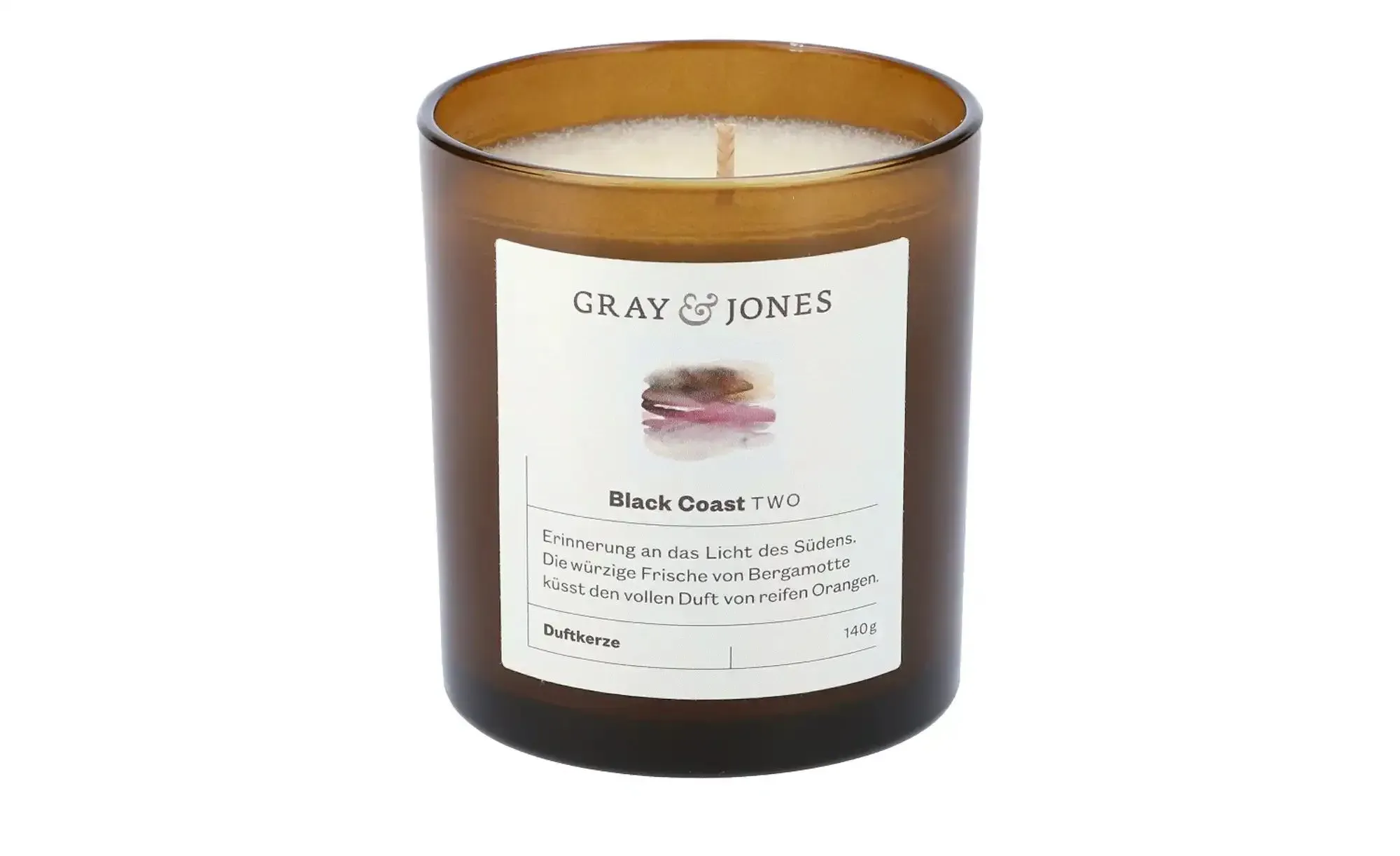 Gray & Jones Duftkerze  Black Coast TWO , Glas,Wachs , Maße (cm): H: 7,5  Ø: 7