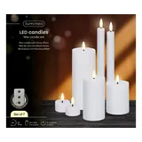 Lumineo LED Wachskerzen 7 St. weiß
