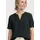 STREET ONE Kurzarmbluse Unifarbe mit Split Neck grün 38